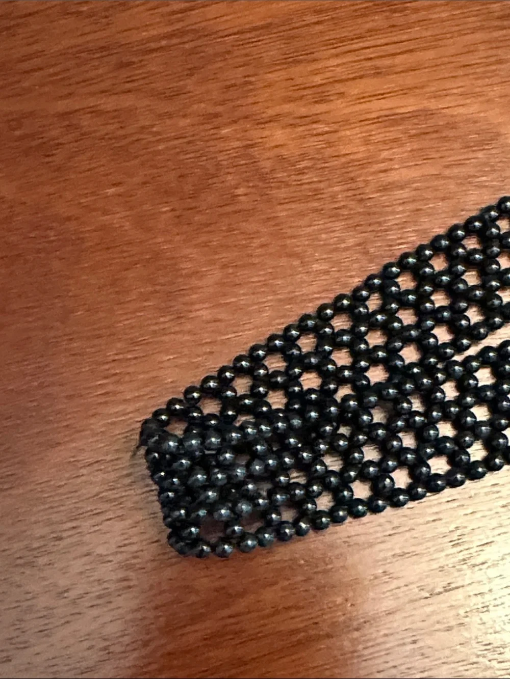 Black Beaded Stretch Hairband for Women - Classic Elastic Accessory